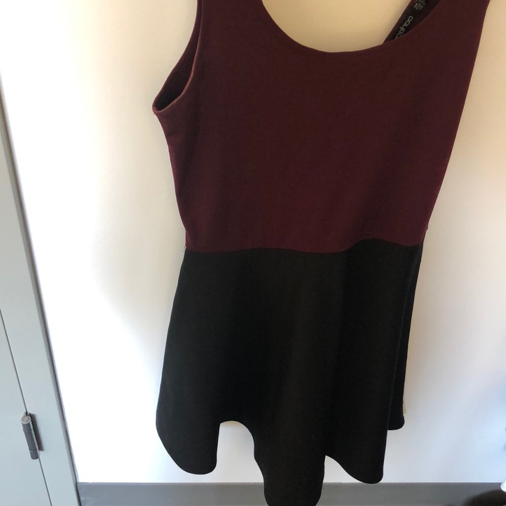 maroon/black skater dress